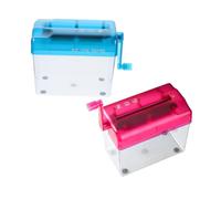 STOBAZA 2 pezzi Mini Distruggidocumenti Manuale da Ufficio e Casa Portatile e Leggero Trita Carta per Documenti Sensibili Design Compatto per Scrivania Rosa e Blu
