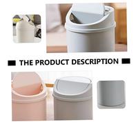 STOBAZA 2 pezzi Mini Pattumiera da Scrivania Plastica Resistente Set con Ribalta Contenitori per Rifiuti da per Bagno Ufficio e Camera Design Compatto e Moderno Colori Grigio e Bianco