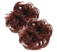 STOBAZA 2 pezzi Pinza Chignon Capelli Ricci Ondulati Finti Estensione Capelli Messy Bun Accessorio Updo per Feste Cosplay e Carnevale Clip Grande Resistente Vino
