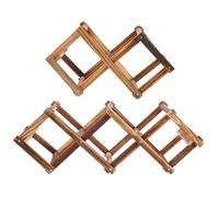 STOBAZA 2 Pezzi Portabottiglie Vino in Geometrico Supporto Bottiglie e Posti Bar e Ristorante Mobile Portabottiglie Decorativo Marrone