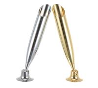 STOBAZA 2 pezzi Portapenne Singolo in Acciaio Inossidabile Resistente Supporto Penna da Scrivania Elegante e Compatto per Ufficio e Casa Argento Oro