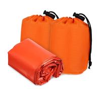 STOBAZA 2 Pezzi Sacco Pelo Emergenza Colore Arancione con Sacca Leggero e Tascabile per Campeggio Sopravvivenza e attività Outdoor