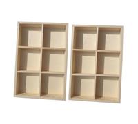 STOBAZA 2 Pezzi Scatola in Legno con Scomparti per Pastelli e Materiali da Disegno Contenitore Portatile per Artisti e Studenti da Custodia Robusta e Pratica per Uso in Casa e Scuola