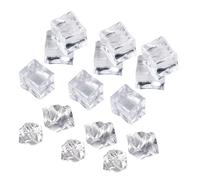STOBAZA 20 Pezzi Blocchi Ghiaccio Finti Riutilizzabili in Abs per | Bianco Trasparente, Effetto Simulazione Elevato, per Tavolo e Cerimonie, Accessorio Decorativo per Scatti