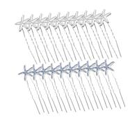 STOBAZA 20 Pezzi Fermagli per Chioma Donna con Pietre Decorative Forma a U e Stella del Mare in Lega, Accessori Decorativi per Chioma Semplici e Raffinati per Matrimoni e Cerimonie