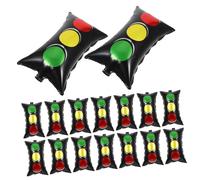STOBAZA 20 Pezzi Palloncini Segnale in Alluminio Rosso Verde Giallo Decorazioni Tema Traffico per Festa Compleanno Auto da Corsa Facile Gonfiaggio con o Aria Accessori per Sicurezza