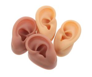 STOBAZA 2paio Orecchio in Silicone Realistico da Espositore per Orecchini Anatomia per Piercing Pratica Professionale Flessibile e Resistente