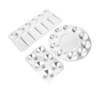 STOBAZA 3 Pezzi Palette in Alluminio Leggero per Pittura Olio e Acquerello Design Unisex Facile da Pulire Adatto Artisti Destri e Mancini per Laboratori e Lezioni d Arte