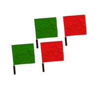 STOBAZA 4 pezzi Bandierine Arbitro Rosso e Verde Bandiere Segnaletiche Leggere e Resistenti per Partite di Calcio e Gare Sportive Adatte per Arbitrare e Dirigere Traffico all Aperto