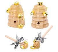 STOBAZA 4 Pezzi di Decorazioni per Vassoi A più Livelli con Mestoli in Legno Cucchiaini Bastoncini Finti per di Bombi Regali per Le Donne Decorazioni per La Primavera Agriturismo Casa