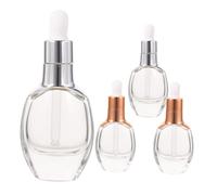 STOBAZA 4 pezzi in Vetro Contagocce Riutilizzabili Bottiglie Vuote Portatili per Essenziali e Profumi Resistenti e Facili da Dosare per Viaggi Colore Casuale Colore Casuale