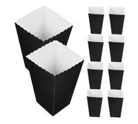 STOBAZA 48 pezzi Scatole Popcorn in Nero Bianco Minimaliste Contenitori Snack Portatili per Feste Compleanno Adatte Popcorn Patatine e Hamburger Design e Versatile