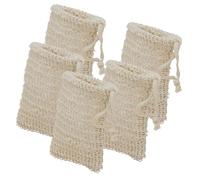 STOBAZA 5 pezzi Sacchetti in Lino per Sapone con Rete Schiumogena Esfoliante e Salva Sapone Sacchetti Pratici per Doccia e Massaggio Corpo per Uso Quotidiano e Regalo