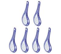 STOBAZA 6 pezzi Cucchiai Zuppa Cinesi in Blu Cucchiai Mini per Porridge e Minestra Resistenti al Calore