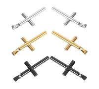 STOBAZA 6 Pezzi Mini Crucifix Pendant Stainless Steel Cross Charms With Finish Religious Jewelry For DIY Crafting And Spiritual Gifts