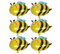 STOBAZA 6 Pezzi Palloncini Api Tema Cartone Animato Decorativi per Feste di Compleanno e Shower Primavera Palloncini Forma di Ape con Sorriso Facili da Gonfiare e Resistenti