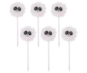 STOBAZA 6 Pezzi Penna a Sfera Kawaii Soffice in Peluche Bianca con Inchiostro Fluido, per Note-taking e Back To School Party per Ragazze