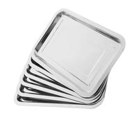 STOBAZA 6 Pezzi Teglie Quadrate in Acciaio Inossidabile Resistente per Forno e Servizio Facili da Pulire per Pizza e Torte per Barbecue e Cene in Famiglia
