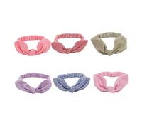 STOBAZA 6pezzi Fascia per Capelli Motivo Coniglio Elastico per Capelli in Nastro Antipiega di Elastici Colorati per Bambine Elastici per Coda di Cavallo senza Danni