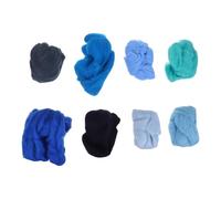STOBAZA 8pezzi Strisce di Lana Blu per Infeltrimento Mano Lana Cardata Colorata per Progetti Fai da Te Tessitura Mano Artigianato Miscelazione di Fibre