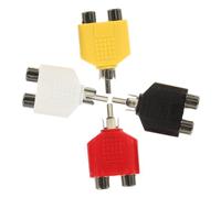 STOBAZA Adattatore Y a 1 Maschio 2 Femmina in Lega di Zinco e Abs, Sdoppiatore Audio Stereo Compatibile Subwoofer, Set 4 Pezzi per Home Theater, Giochi e Presentazioni, Segnale Chiaro