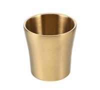 STOBAZA Bicchiere per Sciacquo in Acciaio Inox Oro da 180ml Design Sottile e Sagomato, Facile da Impugnare e Riduce Gli Schizzi per Piccoli Bagni