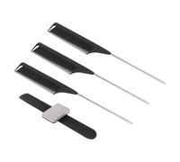 STOBAZA Braccialetto Porta Fermagli per Chioma Pettini per Acconciature e Pettine Punta e Coda Strumento Pratico per Parrucchieri e Saloni Set Nero Resistente per Uso Professionale e