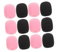 STOBAZA Cappucci in Schiuma Protezione Contro Graffi e Assorbimento del Suono per Microfono e Auricolare 30 Pezzi Colori Rosa e Nero per Performance Sul Palco e Discorsi Pubblici