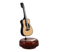 STOBAZA Carillon Musicale Vintage a Forma di Chitarra Rotante in Plastica e Metallo, Decorazione da Tavolo la Casa e Regalo di Compleanno Creativo