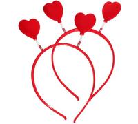 STOBAZA Cerchietti a Forma di Cuore Cupido 2 Pezzi Fasce per Chioma Decorazioni Floccate Rosse Accessori per Costumi da Donna per Feste di San e Compleanni