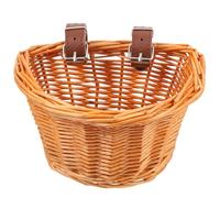 STOBAZA Cestino Bicicletta D Forma Piccolo Cesto Anteriore in Materiale Naturale Tessuto a Mano Rimovibile per Manubrio Bici Ragazzo Ragazza Capiente e Facile da Installare Colore Casuale