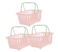 STOBAZA Cestino Con Manico 6 Pz Cesto Cestino Da Spiaggia Cesto Organizer Per Casa Delle Bambole Cesti Portabiancheria Cestino Rifiuti Giocattoli Contenitori Pastello Plastica Rosa Cestini Con Manici