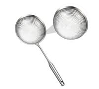 STOBAZA Colino Cucchiaio in Acciaio per Frittura e Hot Pot Manico Ergonomico Antiscottatura Filtrante Olio e Scolapasta per Verdure e Carne