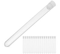 STOBAZA Contenitori per Aghi in Plastica Coperchio, Tubi di Stoccaggio Trasparenti 16x1,6 Cm, Set da 100 Pezzi, Custodia Compatta per Aghi da Cucito e Piccoli Oggetti, per Laboratorio