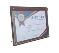 STOBAZA Cornice e Base Autoportante per Certificati A4 in Legno Massello con Protezione UV Design Raffinato Naturale, per Esposizione di Diplomi e Riconoscimenti Professionali