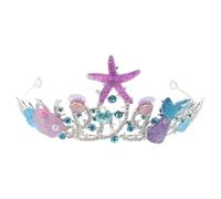STOBAZA Corona da Sirena per Donna in Lega Strass e Forma di Stella Marina, Accessorio Chioma Unico per Matrimonio a Tema Oceano e Occasioni Speciali