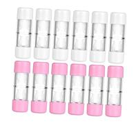 STOBAZA Custodia a Rigide e Morbide 12 Pezzi Rosa e Bianco in Plastica Compartimenti Separati e Tazza Profonda per Viaggio e Uso Quotidiano