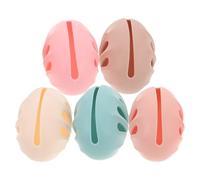 STOBAZA Custodia in Silicone per Spugne da Trucco 5 Pezzi Porta Uova da Trucco Portatile con Design Conchiglia Antipolvere e Accesso Rapido Organizer Compatto per Beauty Case da