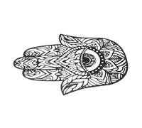 STOBAZA Decorazione da Parete Mano Hamsa Intagliata Nera Amuleto Malocchio Design Nordic Leggero e Resistente per Camera