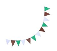 STOBAZA Decorazioni per Feste Calcio con Bandierine Triangolari Verdi Marroni e Bianche Ghirlanda Riutilizzabile per Compleanni e Sportivi Facile da Installare e Pulire