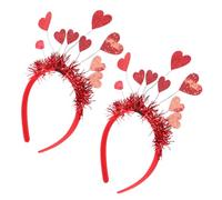 STOBAZA Fasce per Chioma a Forma di Cuore Rosse Set 2 Pezzi Cerchietti Decorativi per Festa Matrimonio e Festival Accessori Chioma per Donna Taglia Unica Confortevole