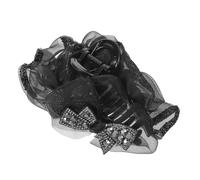 STOBAZA Fermaglio Capelli Retrò con Strass e Fiocco in Tulle Nero Artiglio Goth Elegante per Acconciature Semplici e Look Spooky Halloween Accessorio Vintage per Feste e Matrimoni