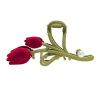 STOBAZA Grande Mollettone per Chioma Donna a Forma di Tulipano in Velluto e Lega, Pratico e Decorativo, per Cerimonie e Matrimoni