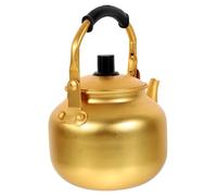 STOBAZA Kettle per Riscaldare in Alluminio Giallo con Antiscottatura Bollitore Portatile per Tè e Vino Compatibile con Gas Elettrico e Induzione Riscaldamento Rapido ed Efficiente