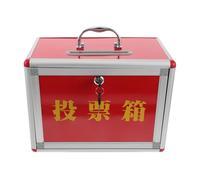 STOBAZA key drop box raffle box con lucchetto, rossa, in Medium-Density Fiberboard e Lega di Alluminio, per school votes e community suggestion