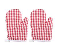 STOBAZA Kids Oven Gloves Easy Bake Oven Mitts for Kids Heat Resistant Kitchen Mitts for BBQ Cooking Baking Grilling- Red (2pcs)