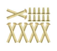 STOBAZA Kit di Riparazione per Ventagli Pieghevoli, 10 Set di Rivetti e Dadi in Metallo Dorato, Elementi di Fissaggio per Alberi Solidi da 2,9 CM, per Uso Manuale e Portatile