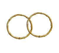 STOBAZA Manici Rotondi in bambù e Legno per Borse Fai da Te Set 2 Pezzi 13 CM Diametro Interno Accessori Sostitutivi per Borse a Mano e Pochette Colore Beige Naturale