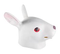 STOBAZA Maschera Testa Coniglio in Lattice Bianco per Halloween | Copre L’intera Testa, Accessorio Portatile per Feste in Costume e Scherzi Scenici
