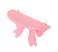 STOBAZA Mensola Da Parete in Legno Con Fiocco Rosa Semicircolare Scaffale Sospeso Compatto Multifunzionale Per Camera Da Letto Bagno e Soggiorno Decorazione Murale Elegante e Portaoggetti